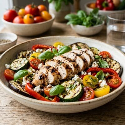 Pollo al Forno con Pesche Rosmarino e Patate Novelle