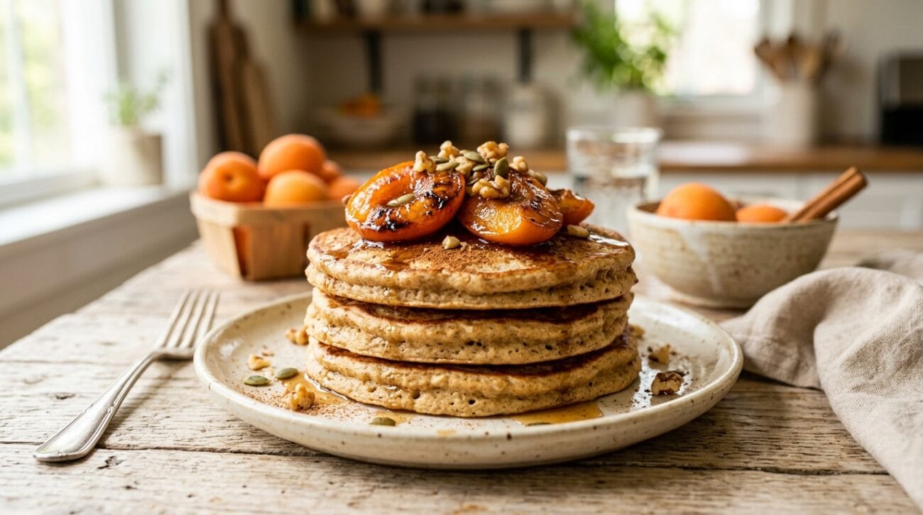 Pancake Proteici Soffici in Friggitrice ad Aria con Albicocche