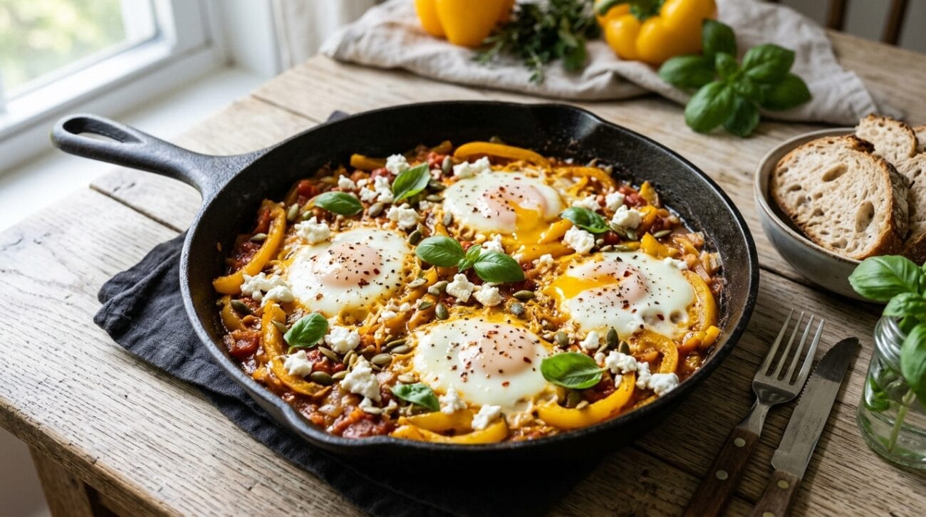 Shakshuka Estiva ai Peperoni Gialli e Feta