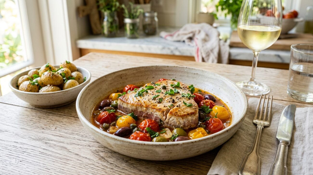 Tonno Fresco in Acqua Pazza con Patate Novelle