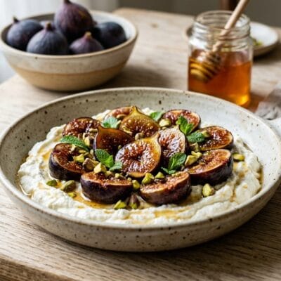 Fichi Caramellati In Padella Con Crema Di Ricotta E Pistacchi