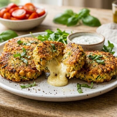 Medaglioni Di Ceci E Zucchine Con Cuore Di Feta Filante