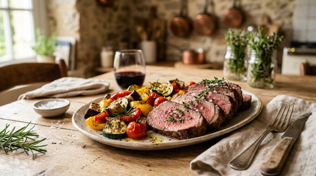 Roast Beef alle Erbe con Verdure d’Agosto al Forno