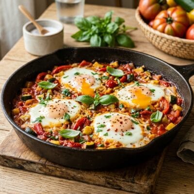 Scaloppine di Manzo con Caponata Estiva e Granella di Pistacchi