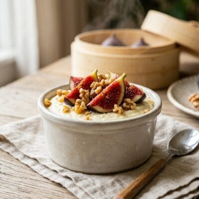 Budino Di Ricotta Al Vapore Con Fichi E Noci