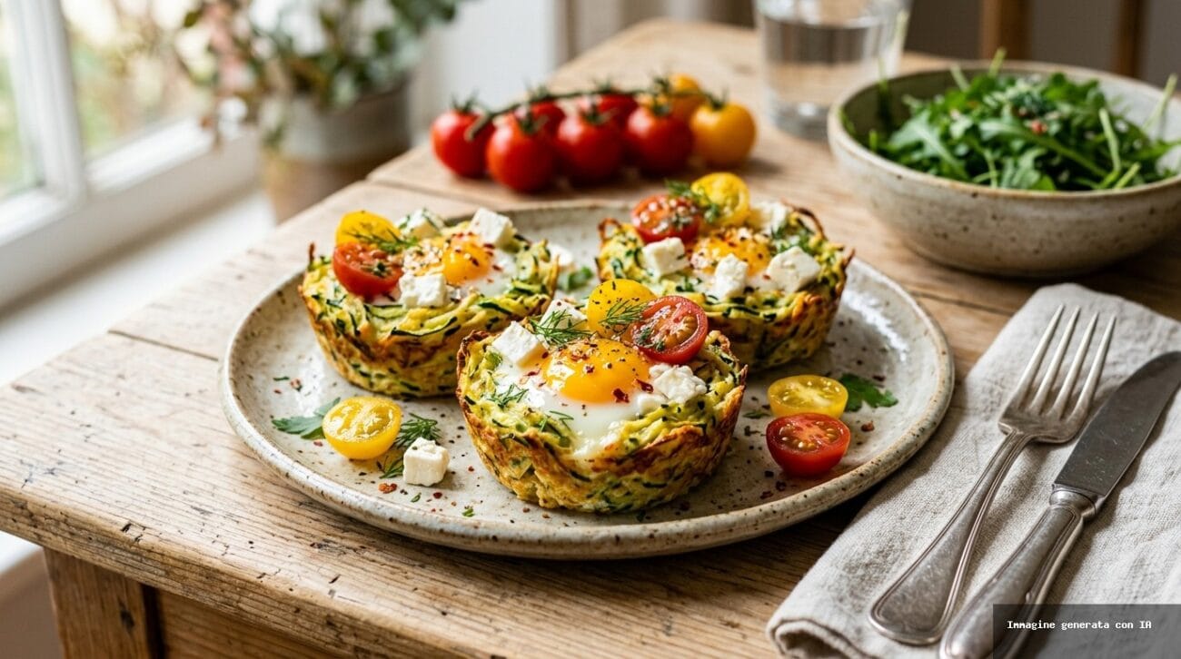 Nidi Di Zucchine E Uovo Alla Friggitrice Ad Aria