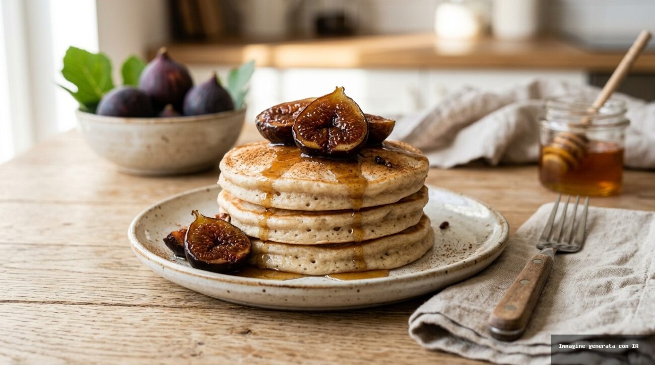 Pancake Proteici al Vapore con Fichi Caramellati