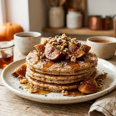 Pancake Proteici ai Fichi Caramellati con Crema di Ricotta