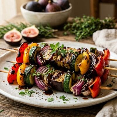Spiedini di Verdure Grigliate con Glaze di Fichi e Balsamico
