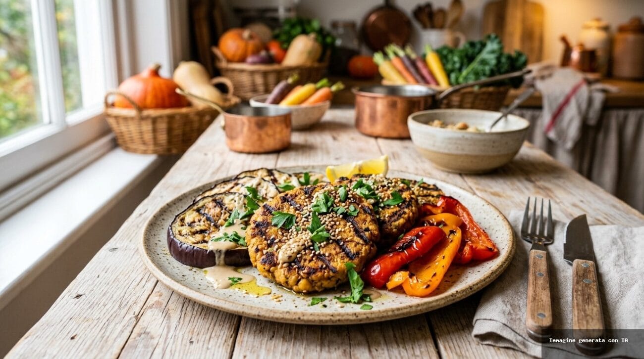 Steak Di Ceci Alla Griglia Con Verdure Di Settembre