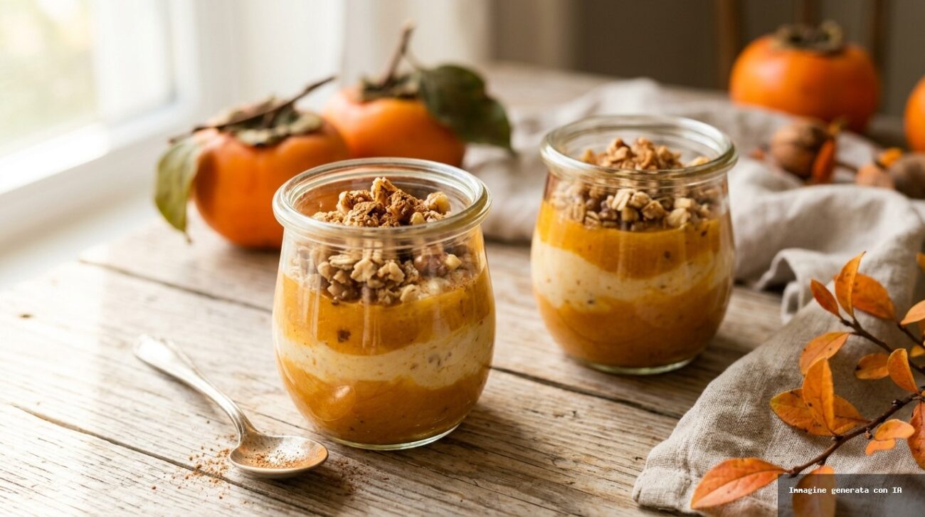 Budino Cotto di Ricotta e Cachi alla Cannella