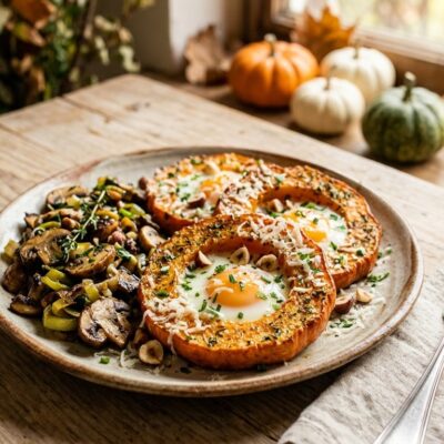 Torretta di Verdure Autunnali al Vapore con Nocciole e Melograno