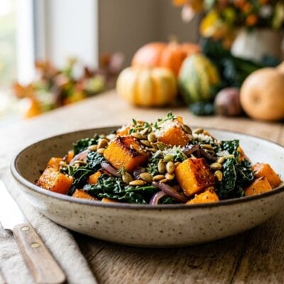 Padellata Autunnale di Zucca e Cavolo Nero con Semi Croccanti