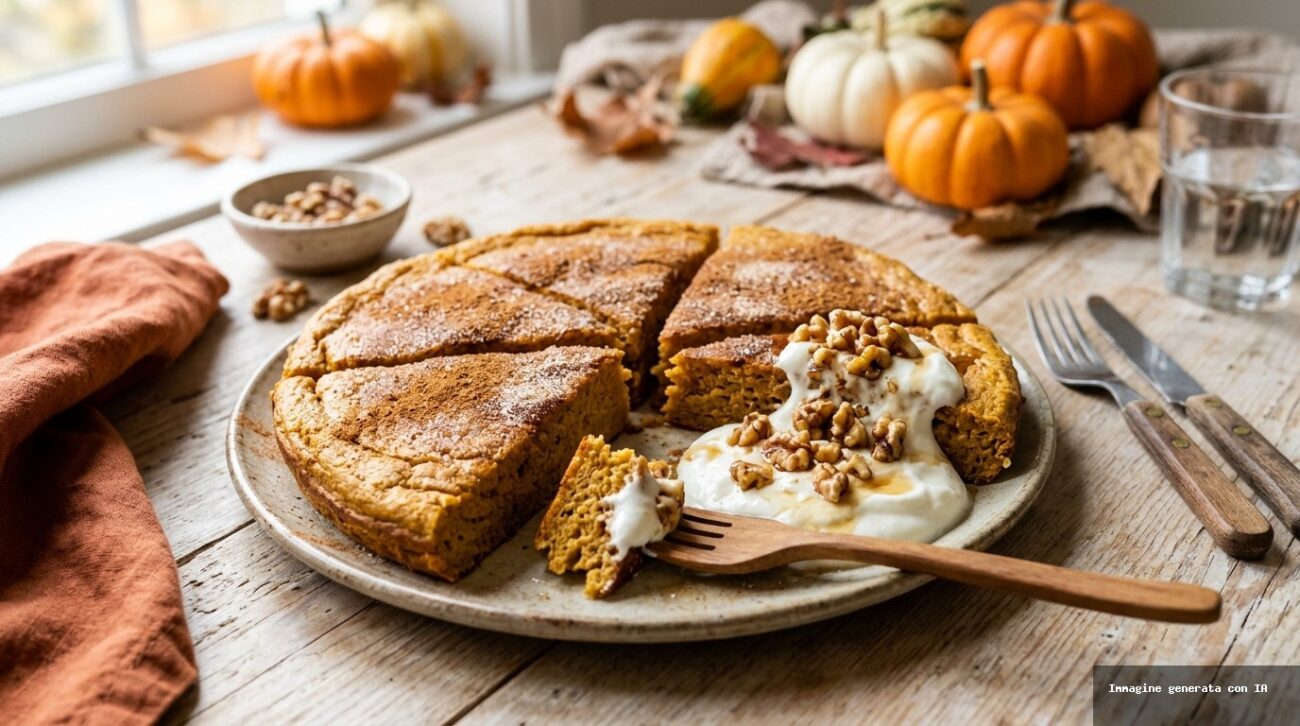 Pancake Gigante alla Zucca al Forno con Yogurt Greco