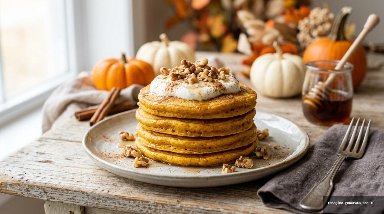 Pancake Proteici al Vapore con Zucca e Cannella