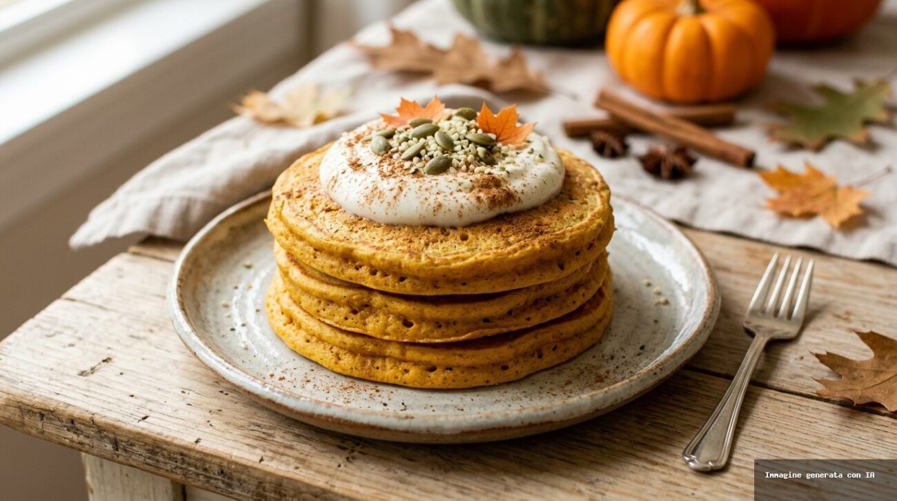 Pancake Proteici alla Zucca con Yogurt Greco in Friggitrice ad Aria