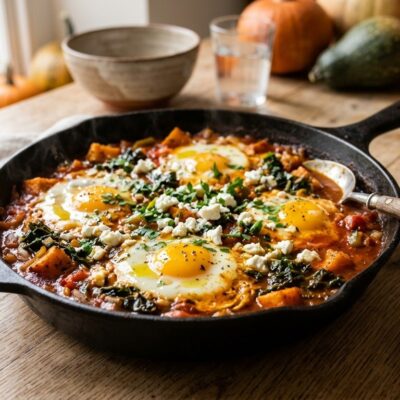 Shakshuka Autunnale alla Zucca e Cavolo Nero al Forno
