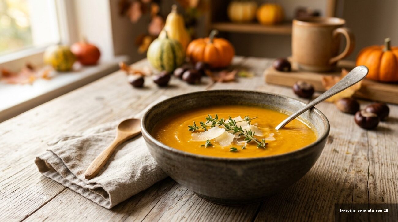 Vellutata di Zucca e Castagne al Timo