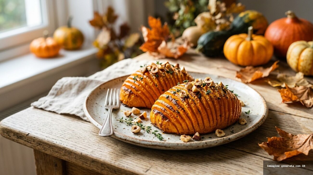 Ventagli di Zucca Croccanti in Friggitrice ad Aria con Nocciole e Timo